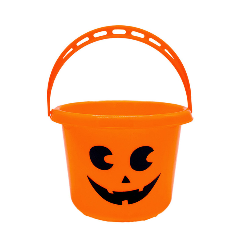 Canasto Balde Recipiente Para Dulces Calabaza Halloween Redsale