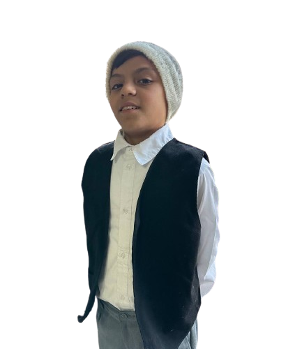 Vestimenta Chilote Para Niño Chaleco Con Gorro Y Calcetin