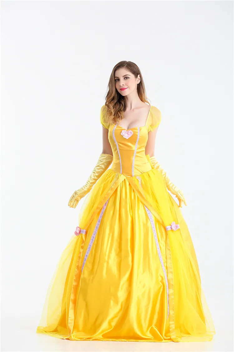 Vestido bella disney adulto sale