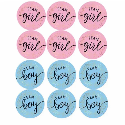 48 Stickers De Revelación De Género Baby Shower
