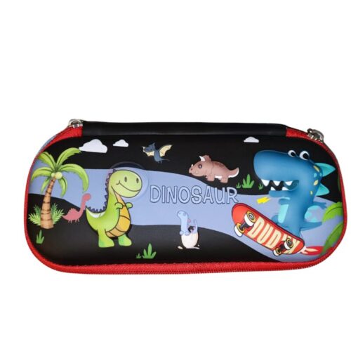 Estuche Dinosaurio Grande 3D Lápiz Escuela Colegio Tapa Dura